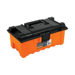 Caja de herramientas color naranja con negro Truper de 14 pulgadas sin compartimientos