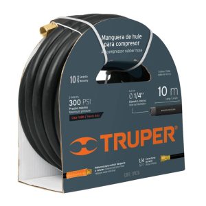 Manguera de hule de 10m para compresor 1/4 pulgadas marca Truper