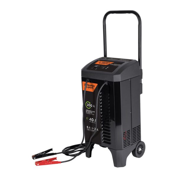 Cargador de baterías de 12V 200A de la marca Truper automático.