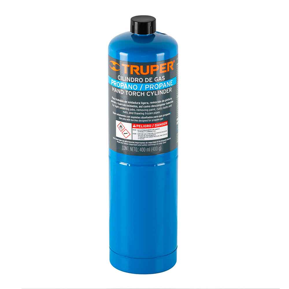 Cilindro de gas propano azul para soplete TRUPER 400 g Mod. GAS-400A -  Vaqueiros Ferreteros