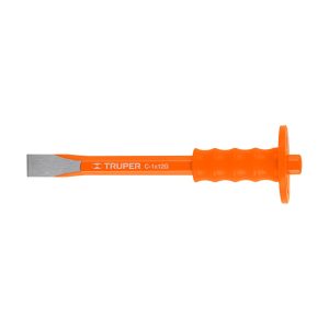 Cincel de corte frío con grip marca truper color naranja medidas 1 x 12 pulgadas