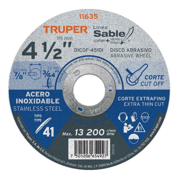 Disco medidas 41 1/2 pulgadas de-acero-inoxidable