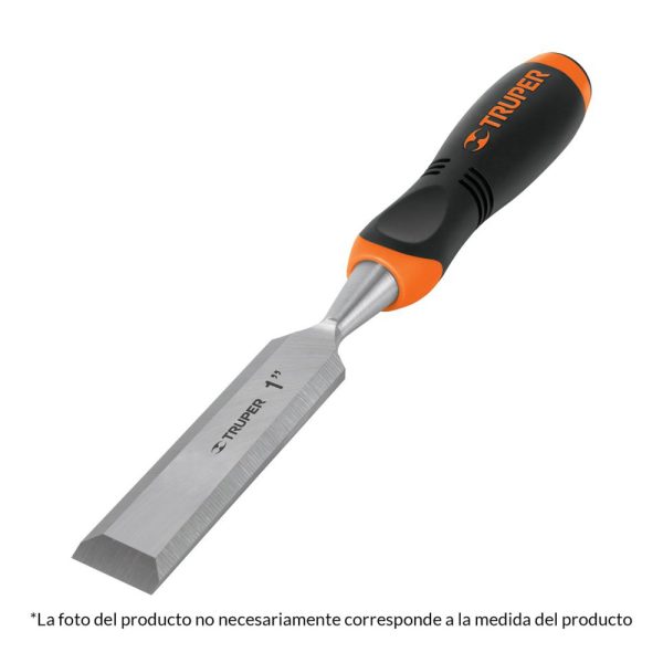 Formón Truper con mango Confort Grip en color naranja con negro de 1 1/4"