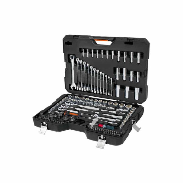 Kit de 210 herramientas para mécanico marca truper estándar y milimétricas caja color negra