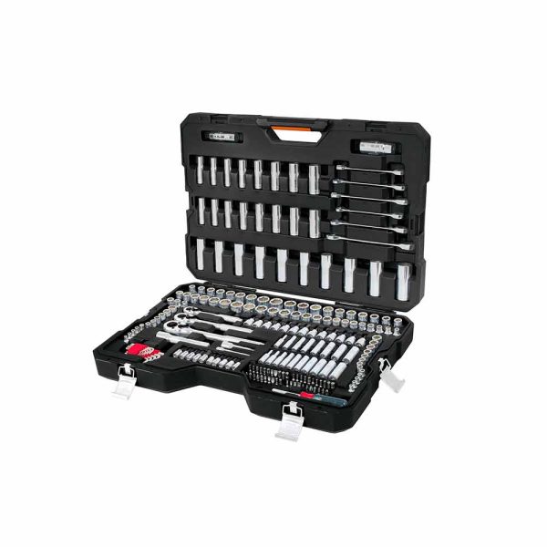 Kit de 217 herramientas para mécanico marca truper estándar y milimétricas caja color negra