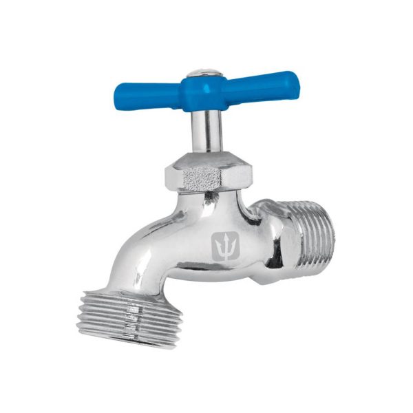 Llave de agua cromada FOSET 130g con entrada de media pulgada.