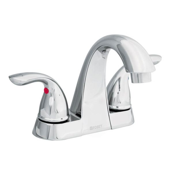 Llave mezcladora para lavabo de cromo cuello alto FOSET AERO 4 pulgadas