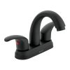 Llave mezcladora para lavabo nariz curva FOSET AQUA maneral palanca acabado negro mate