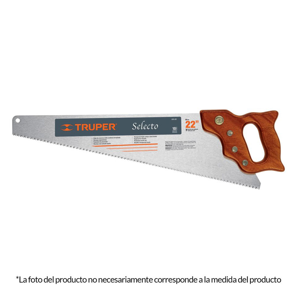 Serrucho para madera Selecto 6 DPP TRUPER 26” Mod. STX-26 - Vaqueiros  Ferreteros