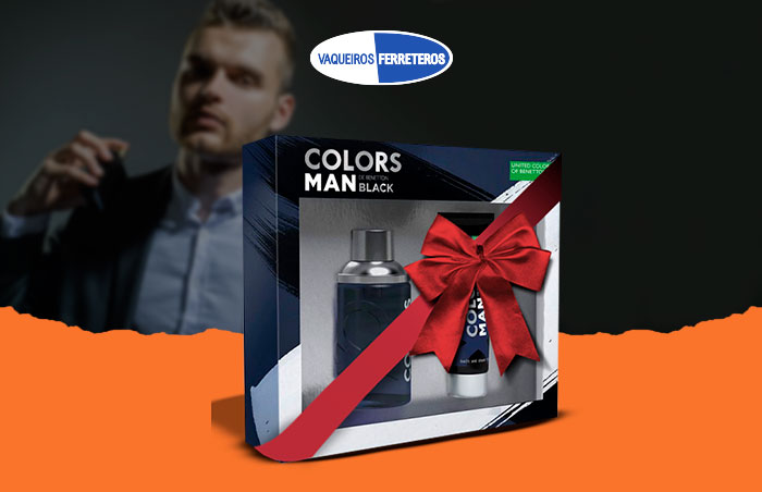 Caja de perfume para hombre con moño rojo para regalo