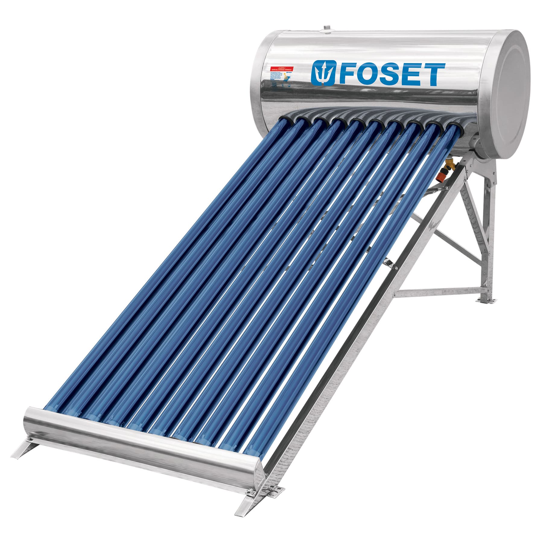 Desfavorable Tortuga lluvia Calentador solar de agua 10 tubos 3 personas FOSET 130 litros Mod. CALE-10S  - Vaqueiros Ferreteros