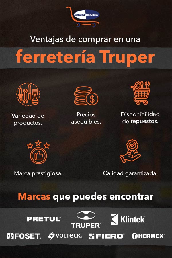 Infografía con las ventajas de comprar en una ferretería Truper