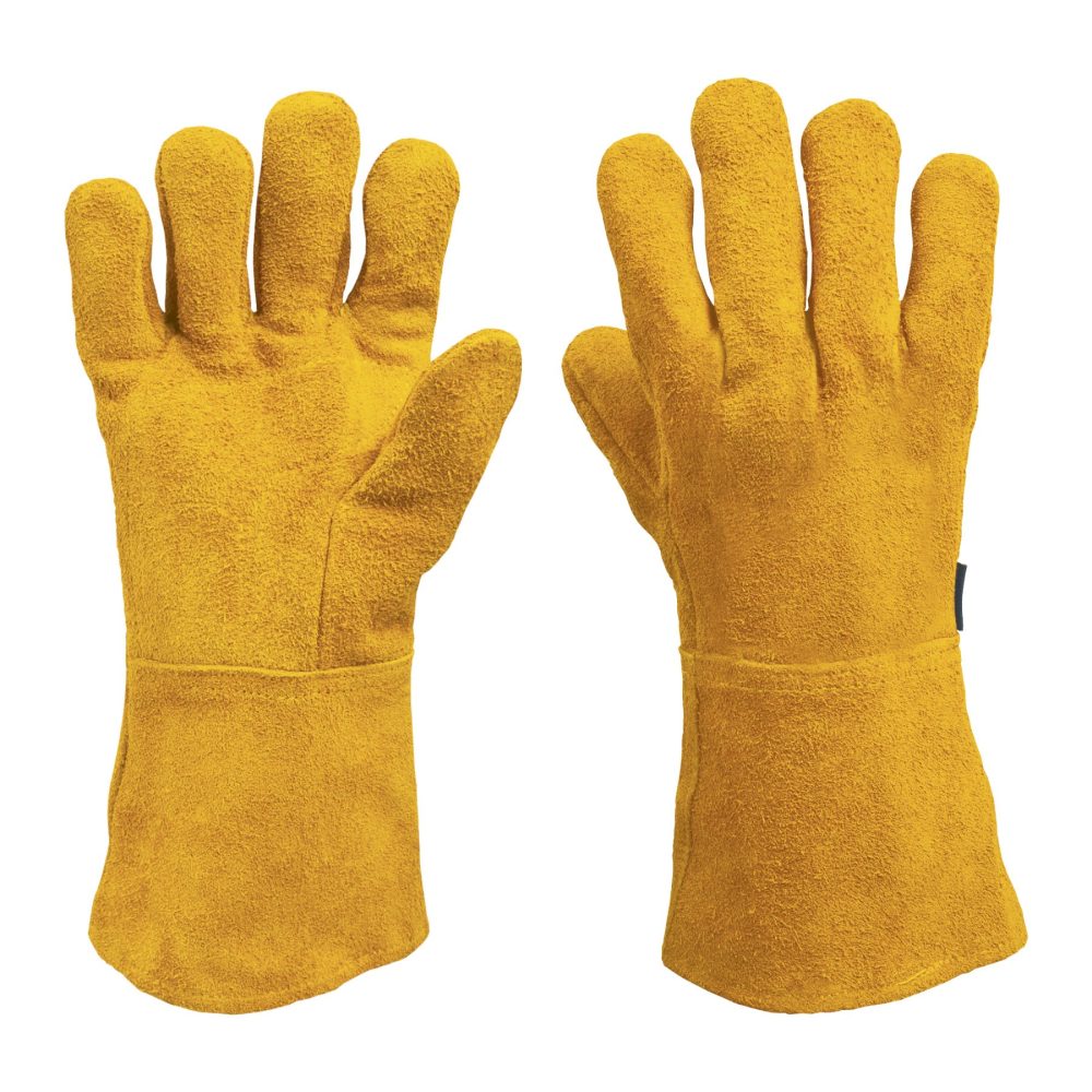 Guantes de seguridad y trabajo Truper de carnaza largos unitalla Mod ...