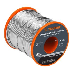 Soldadura 60/40 para electrónica Truper, núcleo de resina Mod. SOL-60/40