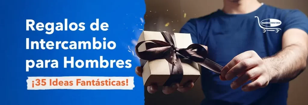 Joven mostrando un regalo que obtuvo en un intercambio para hombres portada de artículo