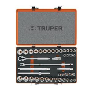 Kit de Matraca y Dados Truper de 42 Piezas de 1/2" Mod. JD-1/2X42MP