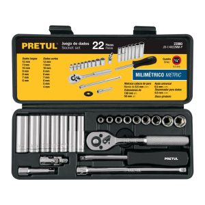 Autoclé de Herramientas Pretul de 22 Piezas de 1/4" Mod. JD-1/4X22MM-P