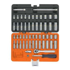 Dados estándar y milimétricos Truper de 54 Piezas de 1/4" Mod. JD-1/4X54MP