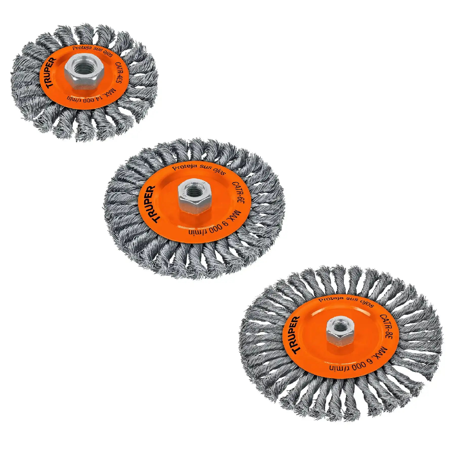 Cardas Circulares para Minipulidor Truper de Alambre Trenzado con Eje 5/8"-11