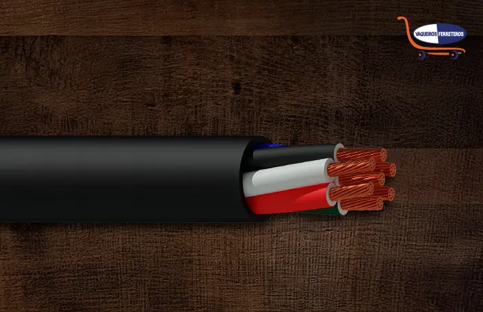 Ejemplo interior de cable para control de instalación eléctrica
